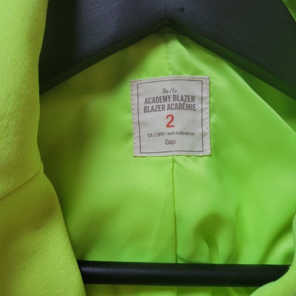 Gap Neon Green Academy Blazer size 2 - Picture 6 of 7